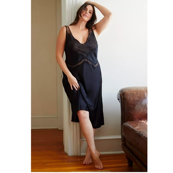 Anthropologie NWT  The Cerise Maxi Elegant Black Slip Dress size XXS. - Picture 2 of 8